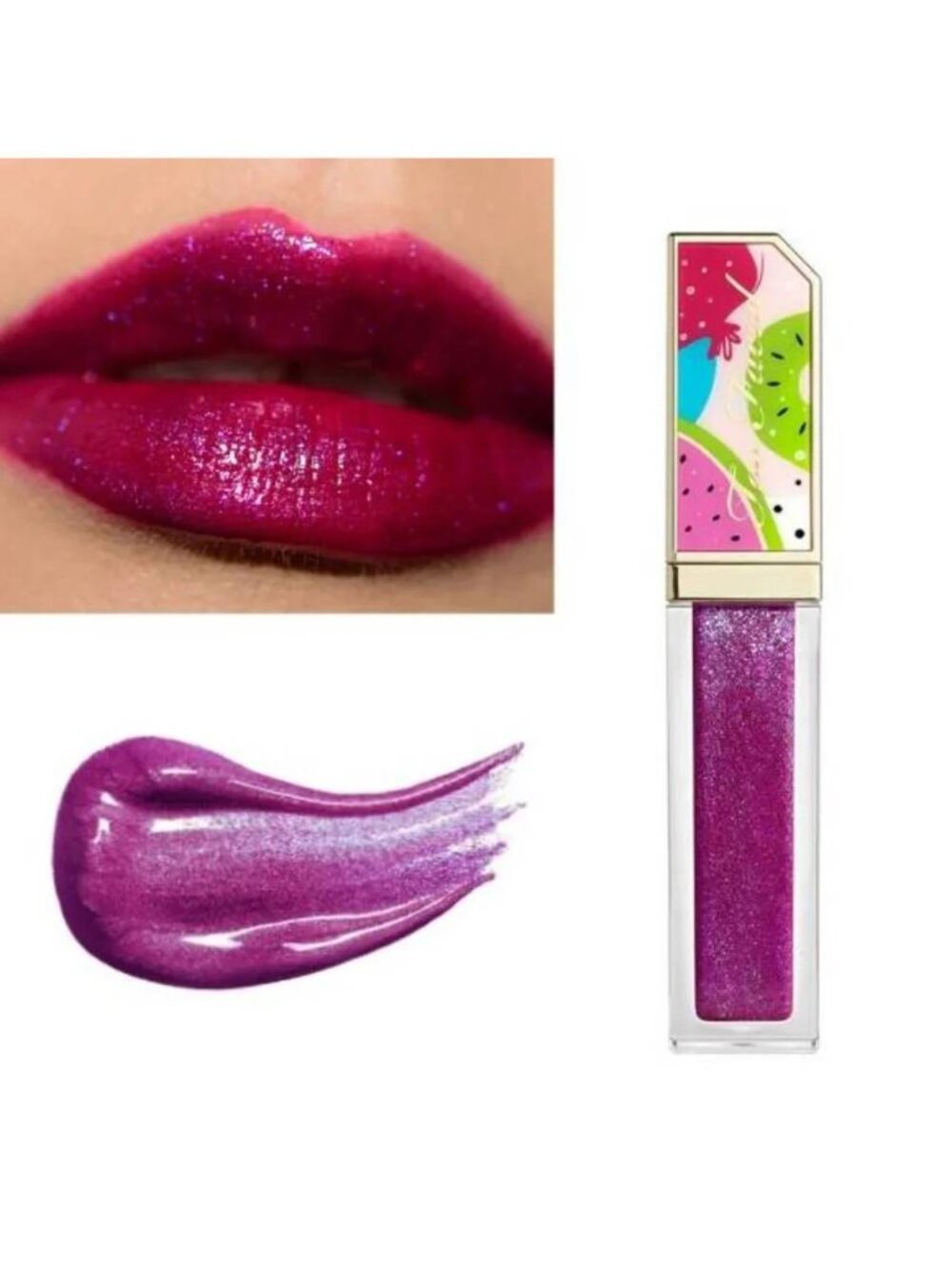 Too Faced Tutti Frutti Juicy Fruits Comfort Lip Glaze in Plum Crazy!